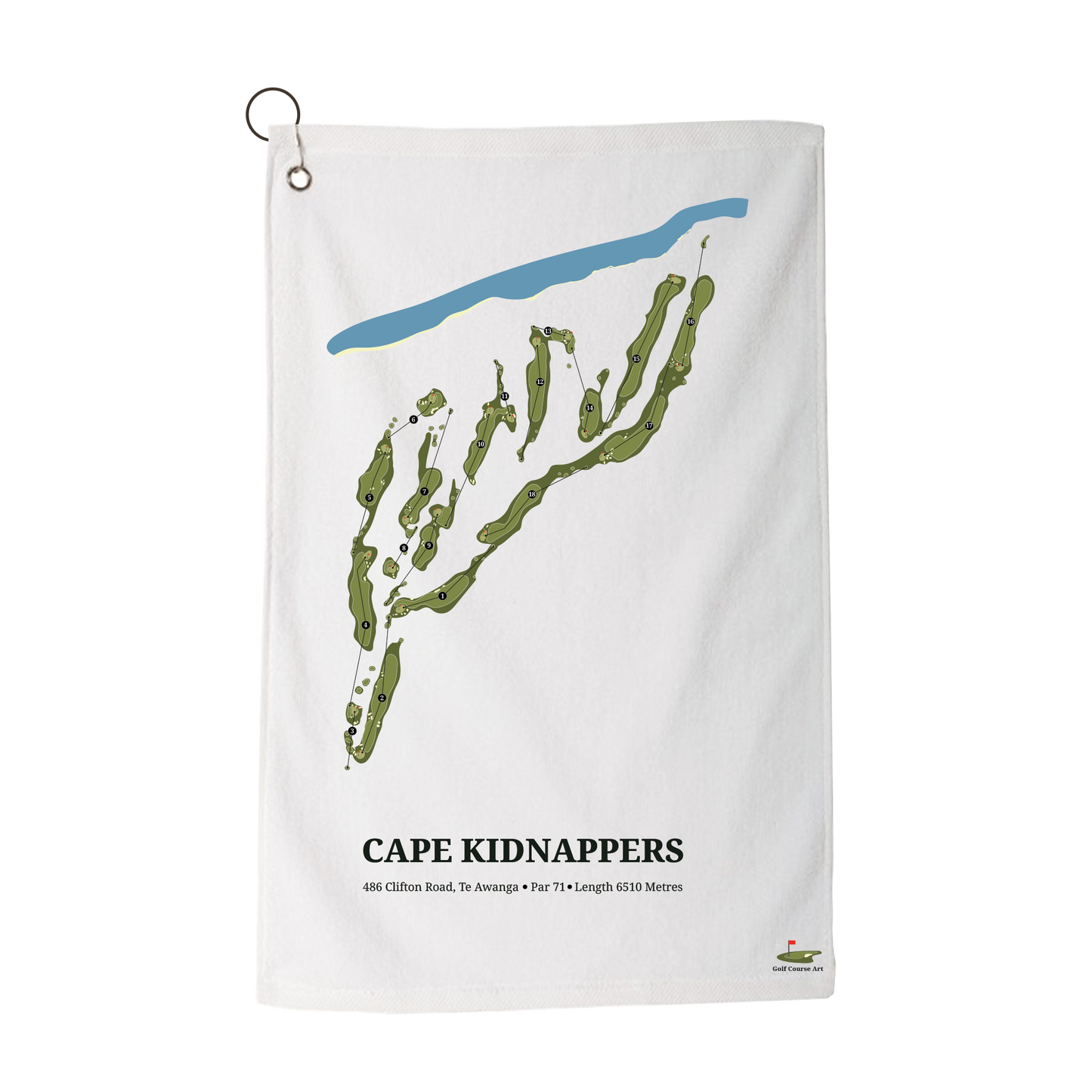 Cape Kidnappers Art Golf Towel